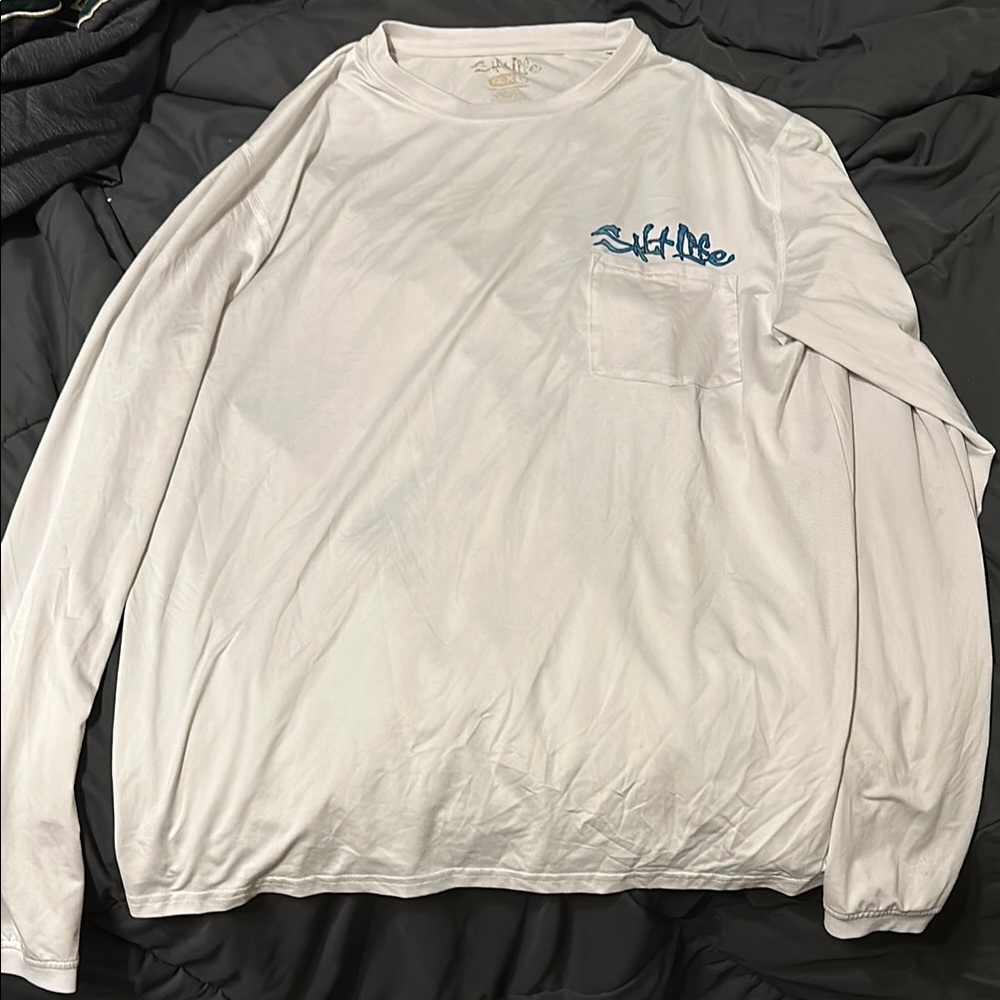 Salt Life White Long Sleeve Tee with Relaxed Fit